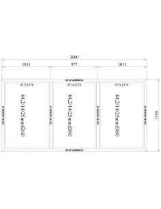Aluminium Brandschutzfenster 3000 x 1500 mm MB-78EI F60