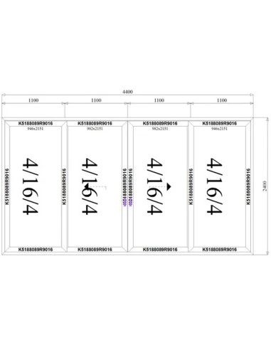 Aluminium Hebe-Schiebetürsystem Terrassentür 4400 x 2400 mm MB-77HS | Bodentiefe Fenster