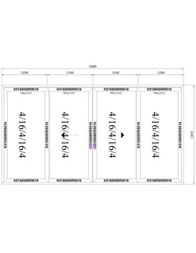 Aluminium Hebe-Schiebetüren Terrassentür 4400 x 2400 mm MB-77HS | Bodentiefe Fenster