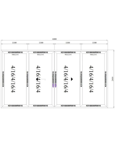 Aluminium Hebe-Schiebetüren Terrassentür 4400 x 2400 mm MB-77HS | Bodentiefe Fenster