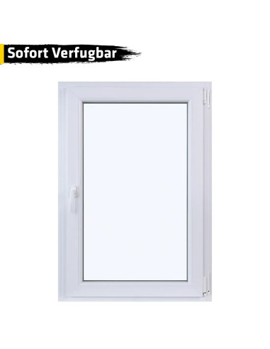 Kunststofffenster PVC 800 x 1200 mm Dreh/Kipp Weiß - Sofort verfügbar