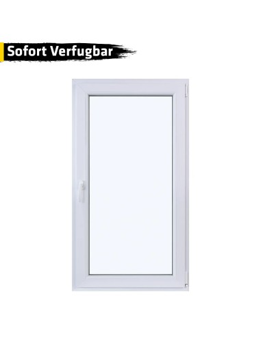 Kunststofffenster PVC 800 x 1450 mm Dreh/Kipp Weiß - Sofort verfügbar