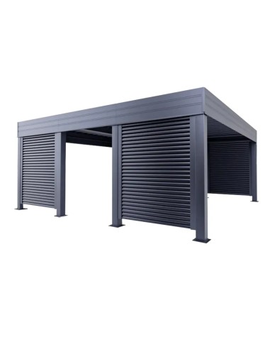 Carport Metall mit Seitenwand 4+0 Modern Garage Doppel 6 x 6 m