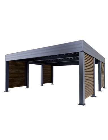 Carport Metall mit Seitenwand 4+0 Modern Garage Doppel 6 x 6 m