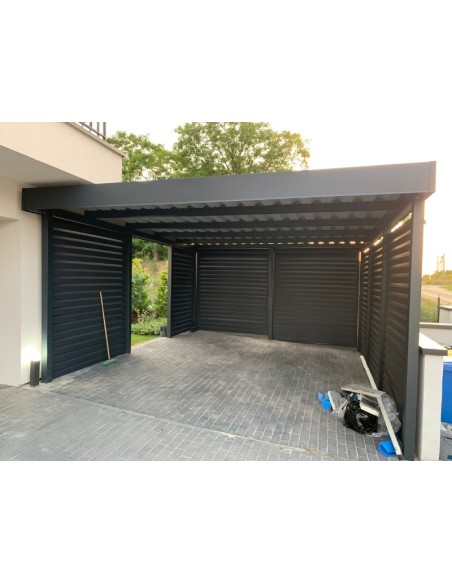 Carport Metall mit Seitenwand 4+0 Modern Garage 3 x 6 m