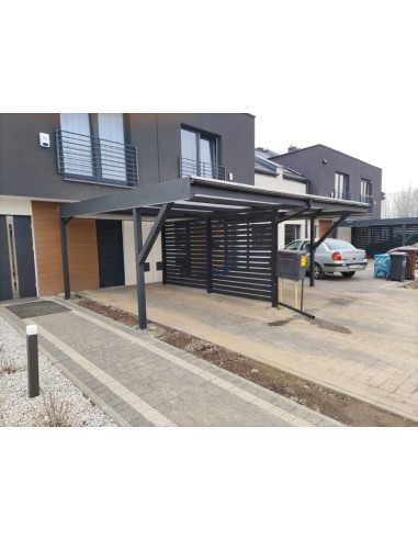 Carport Metall mit Seitenwand 4+0 Modern Garage 3 x 6 m