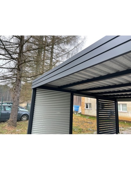 Carport Metall mit Seitenwand 4+0 Modern Garage 3 x 6 m