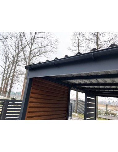 Carport Metall mit Seitenwand 4+0 Modern Garage 3 x 6 m