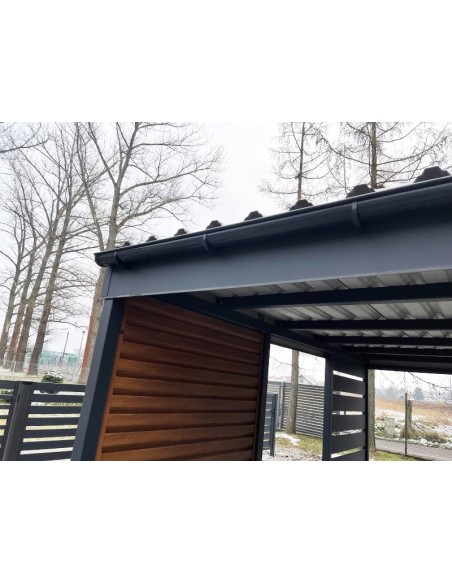 Carport Metall mit Seitenwand 4+0 Modern Garage 3 x 6 m