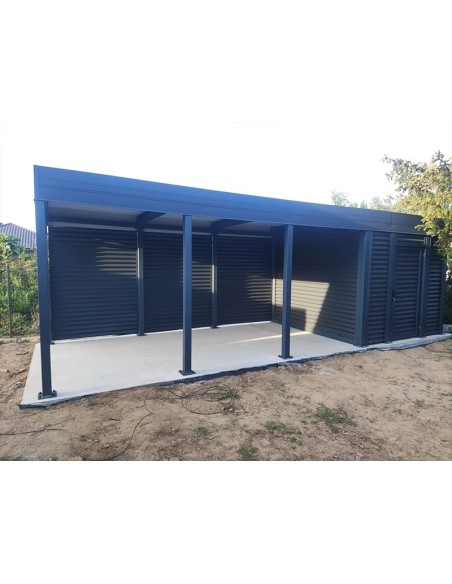 Carport Metall mit Seitenwand 4+0 Modern Garage 3 x 6 m