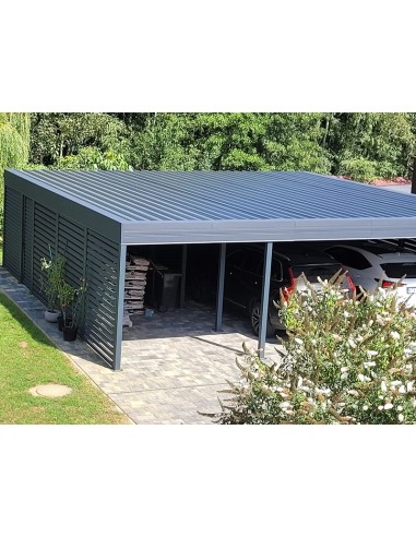 Carport Metall mit Seitenwand 4+0 Modern Garage 3 x 6 m