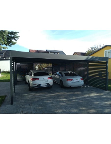 Carport Metall mit Seitenwand 4+0 Modern Garage 3 x 6 m