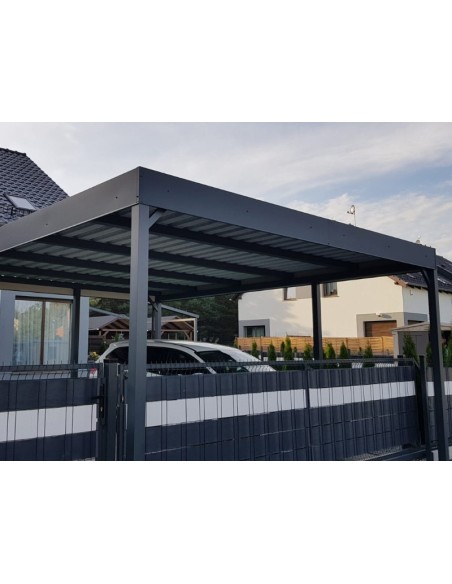 Carport Metall mit Seitenwand 6+0 Modern Garage Doppel 6 x 6 m