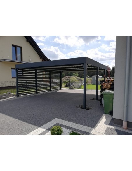 Carport Metall mit Seitenwand 6+0 Modern Garage Doppel 6 x 6 m