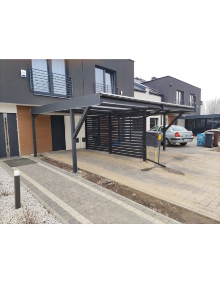 Carport Metall mit Seitenwand 6+0 Modern Garage Doppel 6 x 6 m