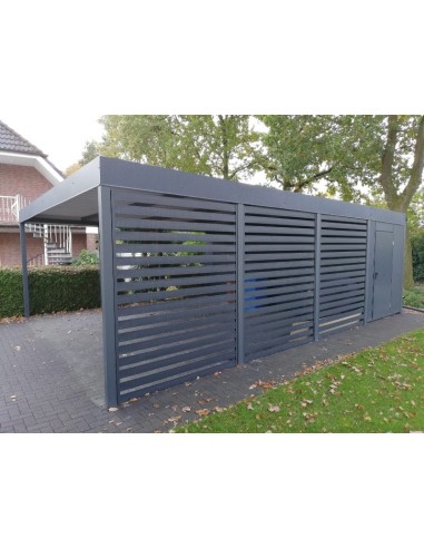 Carport Metall mit Seitenwand 6+0 Modern Garage Doppel 6 x 6 m