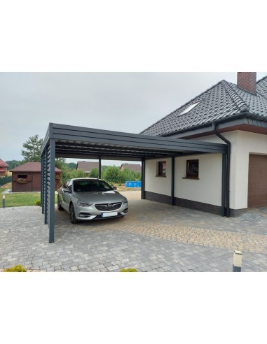 Carport Metall mit Seitenwand 6+0 Modern Garage Doppel 6 x 6 m