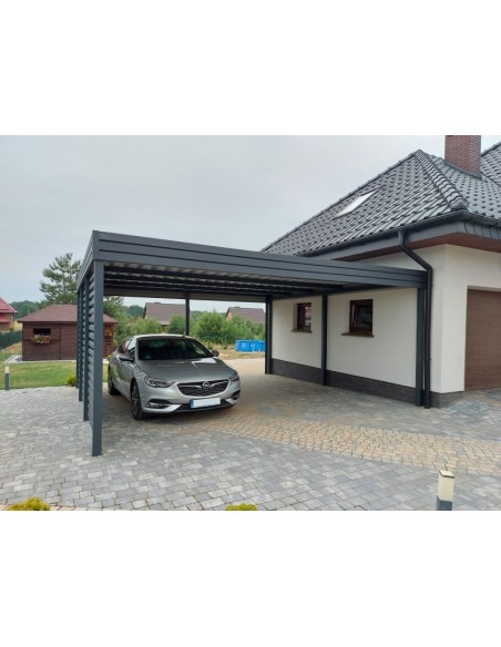 Carport Metall mit Seitenwand 6+0 Modern Garage Doppel 6 x 6 m