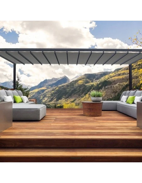 Pergola ﻿Wandmontage 3500 x 3500 mm - Lamellen-Pergola