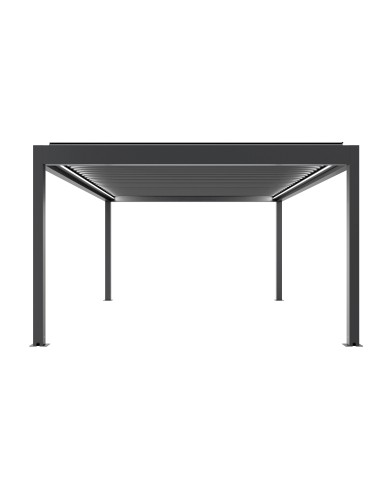 Pergola ﻿Wandmontage 3500 x 3500 mm - Lamellen-Pergola