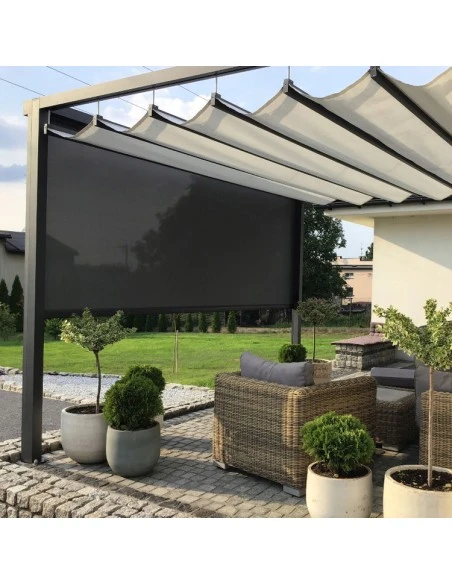 Pergola ﻿Wandmontage 2500 x 6500 mm - Stoff-Pergola