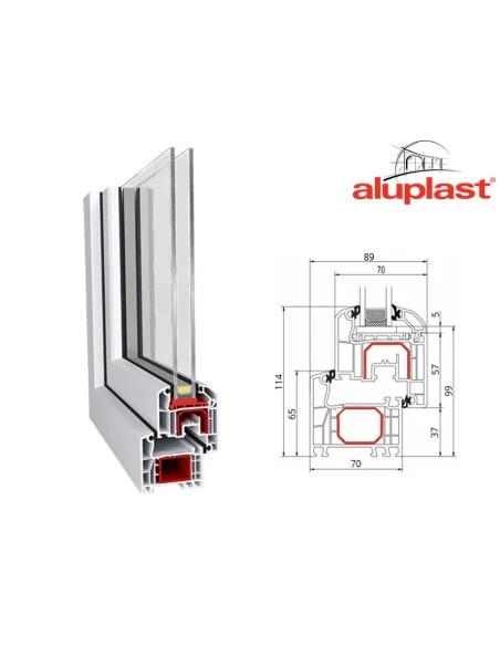 Kunststofffenster PVC 1915 x 1300 mm Dreh-Kipp | Dreh - Aluplast Ideal 4000