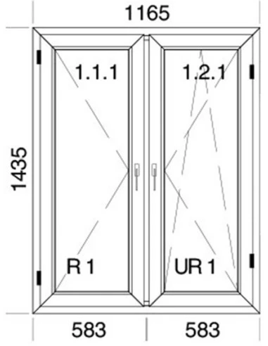 Kunststofffenster PVC 1165 x 1435 mm Dreh | Dreh-Kipp - Aluplast  Ideal 4000
