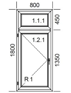Kunststofffenster PVC 800 x 1800 mm Festverglasung | Dreh - Aluplast Ideal 4000 2
