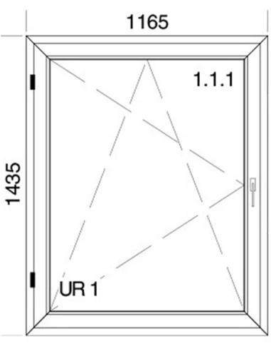 Kunststofffenster PVC 1165 x 1435 mm Dreh-Kipp - Aluplast Ideal 4000