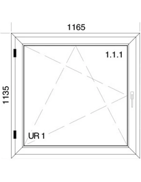 Kunststofffenster PVC 1165 x 1135 mm Dreh-Kipp - Aluplast Ideal 4000