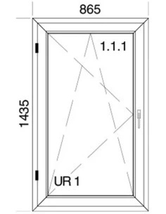 Kunststofffenster PVC 865 x 1435 mm Dreh-Kipp - Aluplast Ideal 4000 2