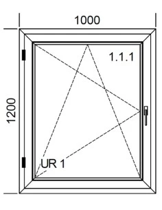 Kunststofffenster PVC 1000 x 1200 mm Dreh-Kipp - Aluplast Ideal 4000 2