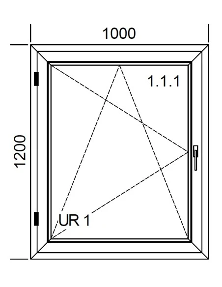 Kunststofffenster PVC 1000 x 1200 mm Dreh-Kipp - Aluplast Ideal 4000