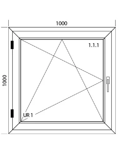Kunststofffenster PVC 1000 x 1000 mm Dreh-Kipp - Aluplast Ideal 4000