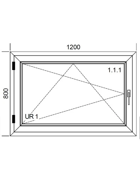 Kunststofffenster PVC 1200 x 800 mm Dreh-Kipp - Aluplast Ideal 4000