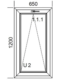 Kunststofffenster PVC 650 x 1200 mm Kipp - Aluplast Ideal 4000 2