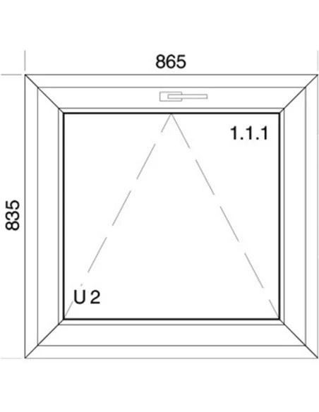 Kunststofffenster PVC 865 x 835 mm Kipp - Aluplast Ideal 4000