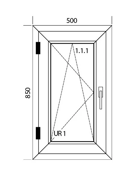 Kunststofffenster PVC 500 x 850 mm Dreh-Kipp - Aluplast Ideal 4000