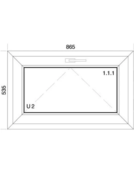 Kunststofffenster PVC 865 x 535 mm Kipp - Aluplast Ideal 4000