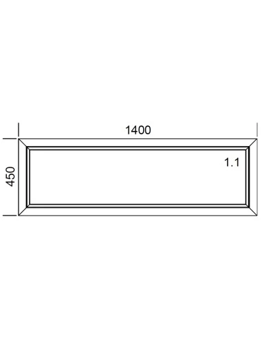 Kunststofffenster PVC 1400 x 450 mm Festverglasung - Aluplast Ideal 4000