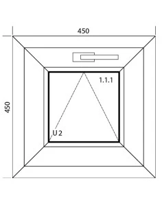 Kunststofffenster PVC 450 x 450 mm Kipp - Aluplast Ideal 4000 2