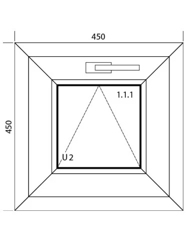 Kunststofffenster PVC 450 x 450 mm Kipp - Aluplast Ideal 4000
