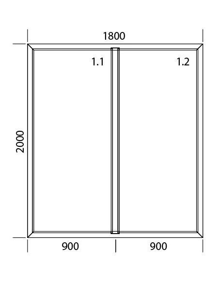 Kunststofffenster PVC 1800 x 2000 mm Festverglasung - Aluplast Ideal 4000