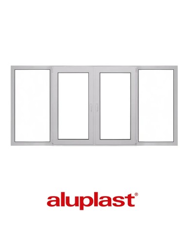 Kunststofffenster PVC 2800 x 1350 mm Festverglasung | Dreh-Kipp - Aluplast Ideal 4000