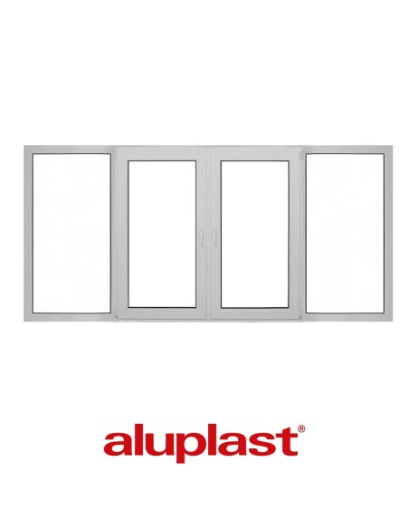 Kunststofffenster PVC 2800 x 1350 mm Festverglasung | Dreh-Kipp - Aluplast Ideal 4000