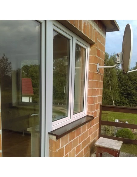 Kunststofffenster PVC 2500 x 1200 mm Dreh-Kipp | Festverglasung - Aluplast Ideal 4000