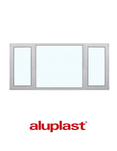 Kunststofffenster PVC 2500 x 1200 mm Dreh-Kipp | Festverglasung - Aluplast Ideal 4000