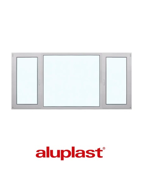 Kunststofffenster PVC 2500 x 1200 mm Dreh-Kipp | Festverglasung - Aluplast Ideal 4000