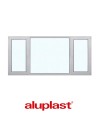 Kunststofffenster PVC 2500 x 1200 mm Dreh-Kipp | Festverglasung - Aluplast Ideal 4000