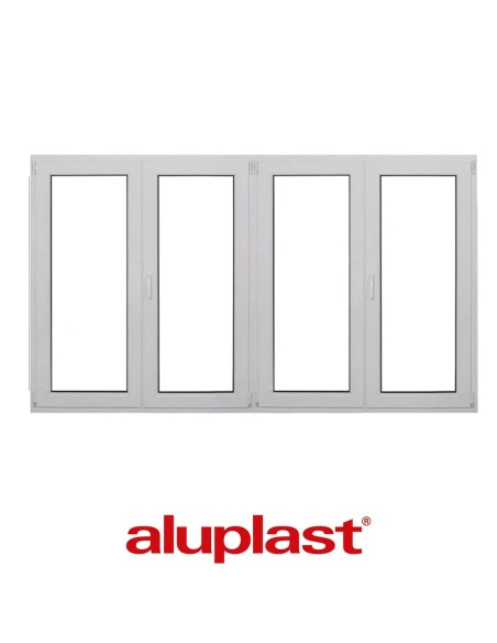 Kunststofffenster PVC 2600 x 1500 mm Dreh | Dreh-Kipp - Aluplast Ideal 4000